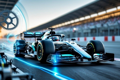 F1 eléctrico adelantando
