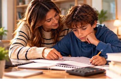 Niño con dificultad en Matemáticas y ayuda